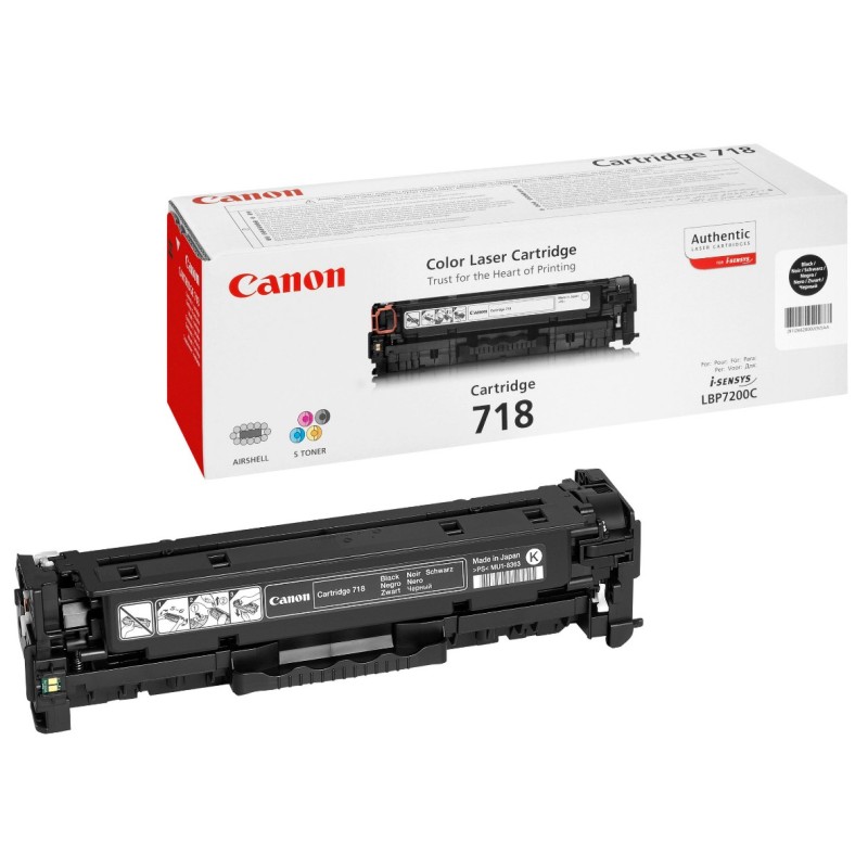 Canon Original 718BK (2662B002) Toner Negro
