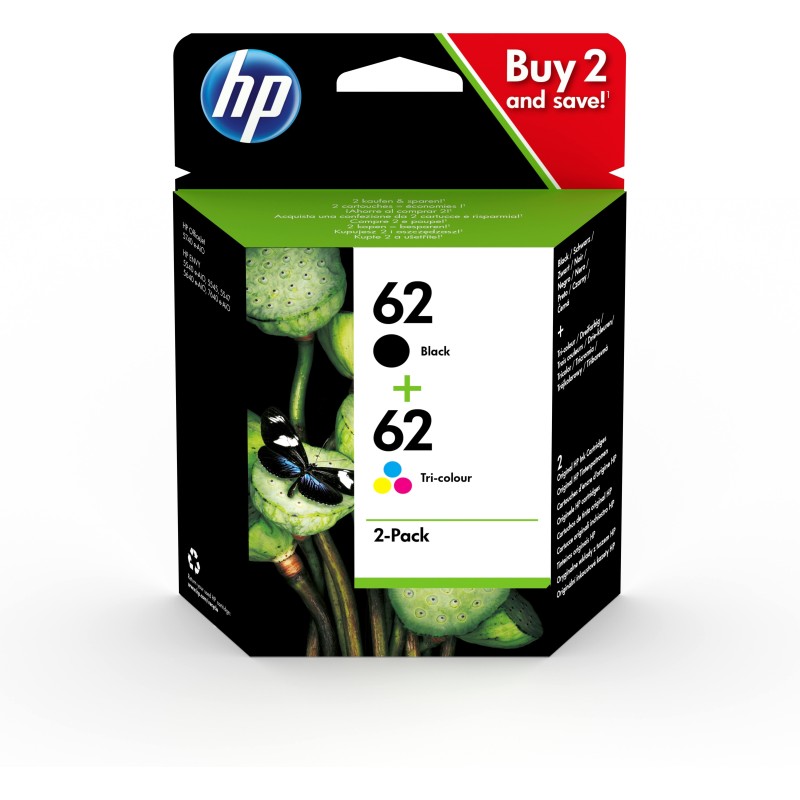 Original HP N9J71AE / 62 Cartuchos de Tinta Multipack