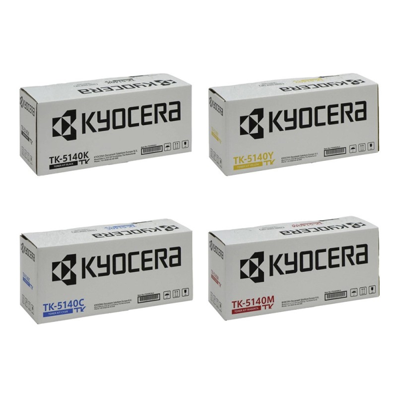 Kyocera Original TK-5140 Toner Pack Ahorro/Multipack (Negro, Amarillo, Cian, Magenta)