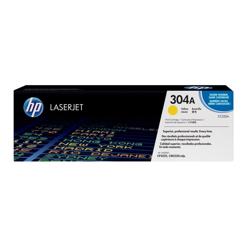 HP Original CC532A / 304A Toner Amarillo