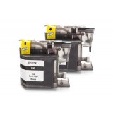 Compatible Brother LC-127 XL BK Cartuchos de tinta Pack de 2 Negro con chip