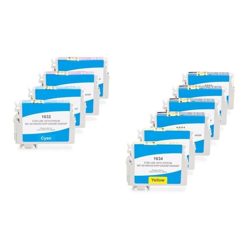 Compatible Epson C13T16364010 / C13T16364012 / T1636 Cartuchos de tinta Multipack (C,M,Y,K) 10 uds.